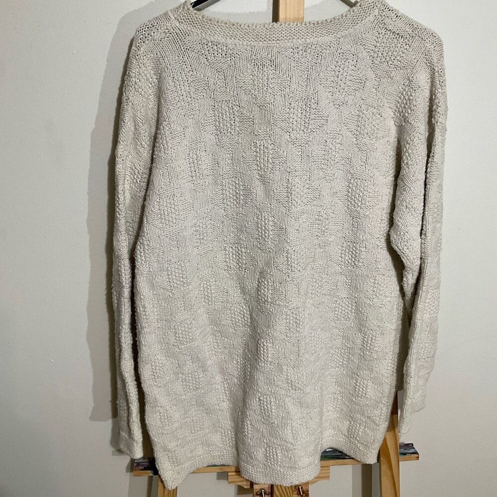 Cherokee knit sweater heavy made in the USA white/cream size small